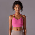 New arrival brushed double-sided nylon pure color beautiful back cross sling sports running fitness yoga wear sports intimates women