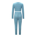 fashionexportknittinglong sleevessuit women's casualfashiontwo-piece set western style