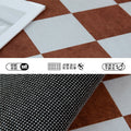 Checkerboard rug for bedroom, living room - modern minimalist nordic style - perfect for bedside, coffee table, or sofa