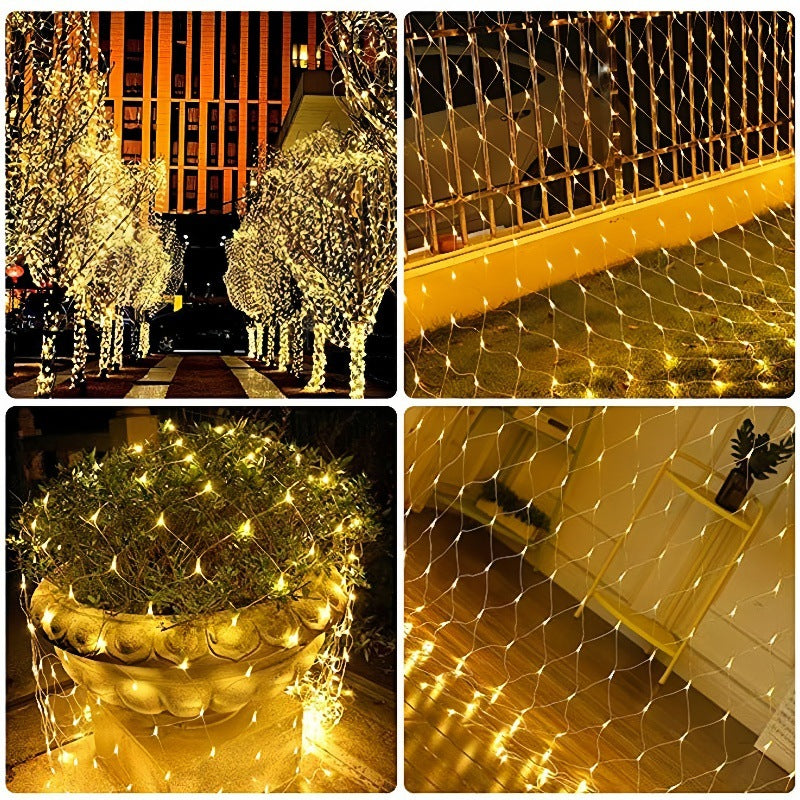 Cross-border LED fishing net light outdoor garden decoration lawn light festival lighting scene arrangement plug-in cover tree light