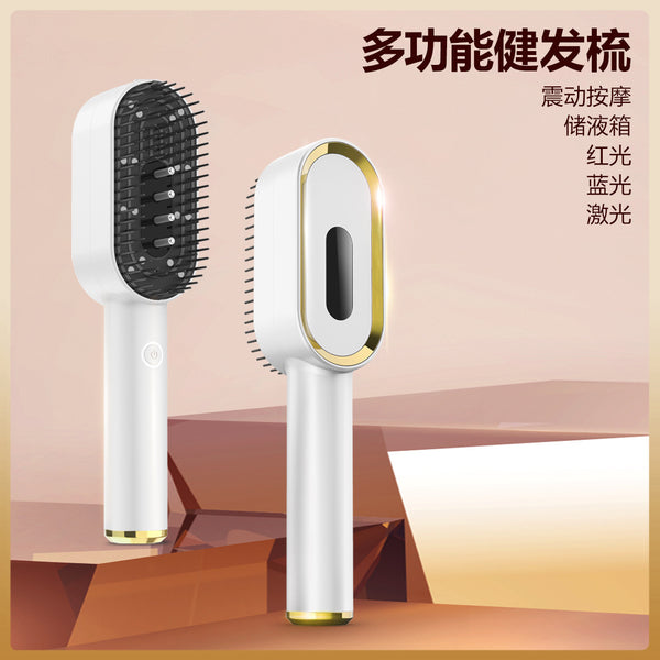 Vibration massage comb anti-hair loss activation hair follicle intelligent hair conditioner red and blue light penetration drug guide solution easy to operate