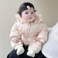 New arrival winter clothing sweet outing clothing infant cute cotton clothing long sleeves one-year-old winterthickened baby onesie