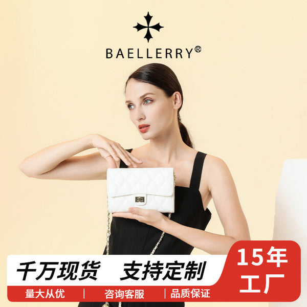 Women's new Baellerry  dinner bag Women's Japanese style Korean version vertical double-layer zipper shoulder messenger bag