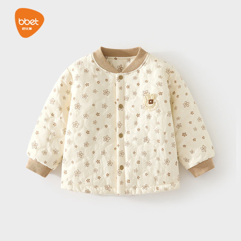 Baby elephant thickened quilted tops boys and girls heattech inner wear 120g infant autumn and winter cotton jacket intimates