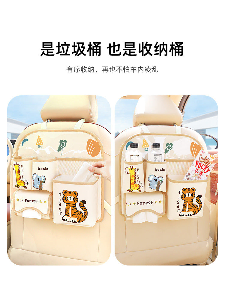 Car storage hanging bag Car seat back storage bag Car tissue box Rear storage box Cartoon rack