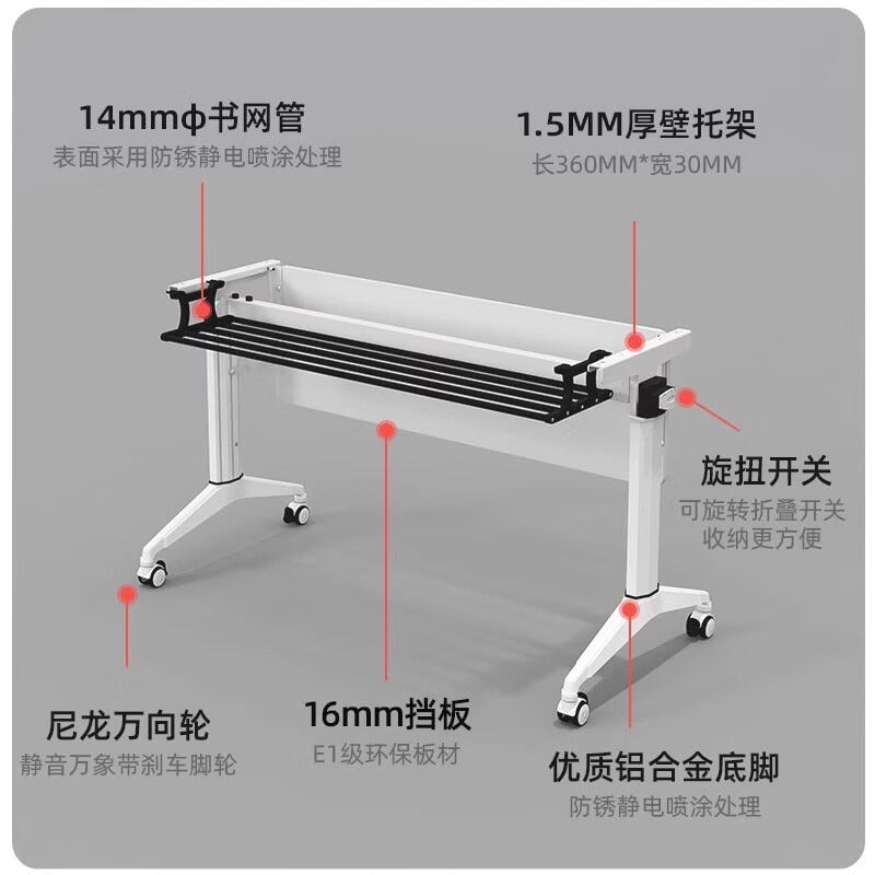 Saint rico movable training table foldable conference bench table office desk flip table desk and chair