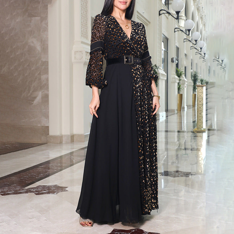 Amazon cross-border deep v-neck evening gown 2025: new european and american style, elegant, fashionable, minimalist, sexy, perfect for galas and parties