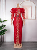 European and american clothing african     christmas hot-selling rhinestone party dress