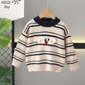 Kids' sweater  new arrival: fleece-lined, thickened knit base layer, cartoon korean style pullover sweater for boys