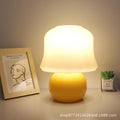 French cream mushroom table lamp - bedroom bedside lamp - cozy nordic light luxury ambiance - glass high-end gift night light