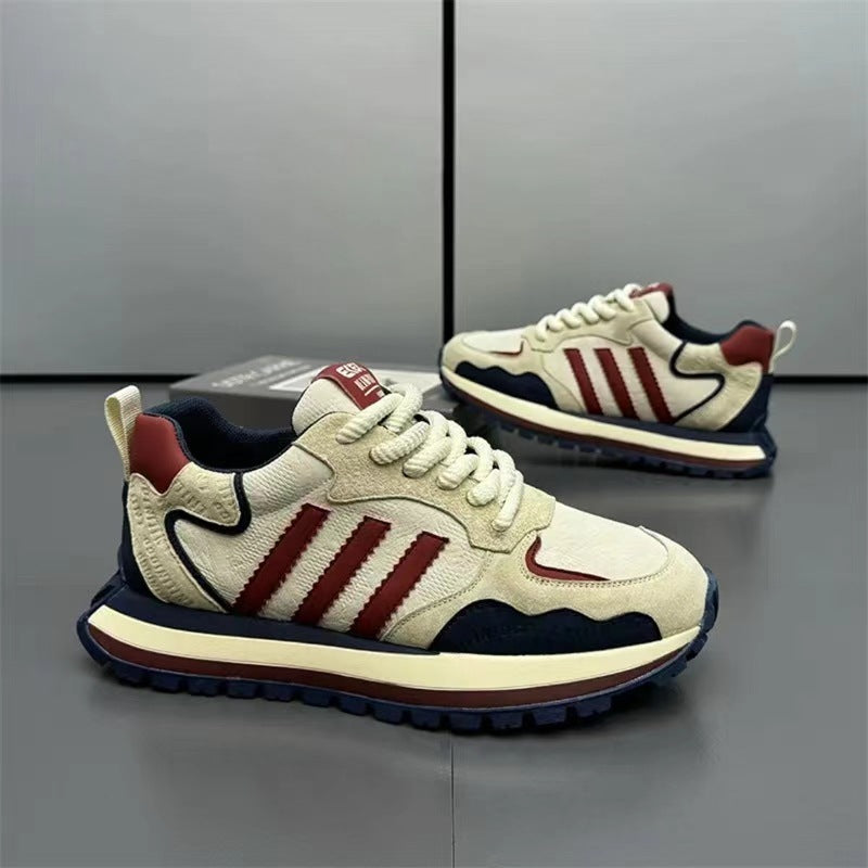 Men's 2026 new trendy fashionable versatile chunky sneakers - thick sole, breathable, anti-slip, height increasing athletic casual shoes