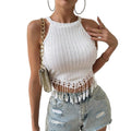 women's spring/summer new arrivals: elegant tassel tank top - cropped, slim-fit, and figure-flattering