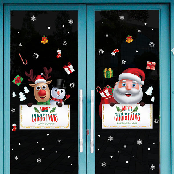Christmas Lucky Elderly Wall Decorations Stickers Shopping Mall Windows Holiday Glass Doors Self-Adhesive Stickers XL646