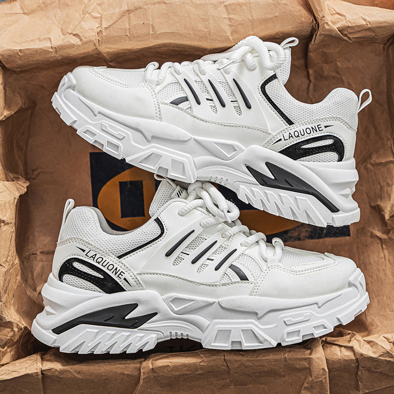 Men's spring trendy casual shoes: youth-friendly, versatile, mesh breathable, chunky sole, height-increasing, running & athletic sneakers