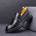 Genuine leather shoes for men autum breathable business formal wear british style loafers slip-on black casual shoes