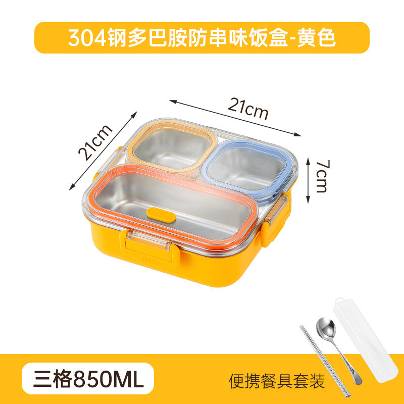 304 stainless steel lunch box - perfect for office workers and students - prevents food odor mixing, microwave-safe, and keeps food warm