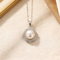 8442 pearl sunflower steel necklace