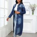 European and american denim jacket for women,  new  style distressed ripped jean jacket, fashionable washed denim outerwear