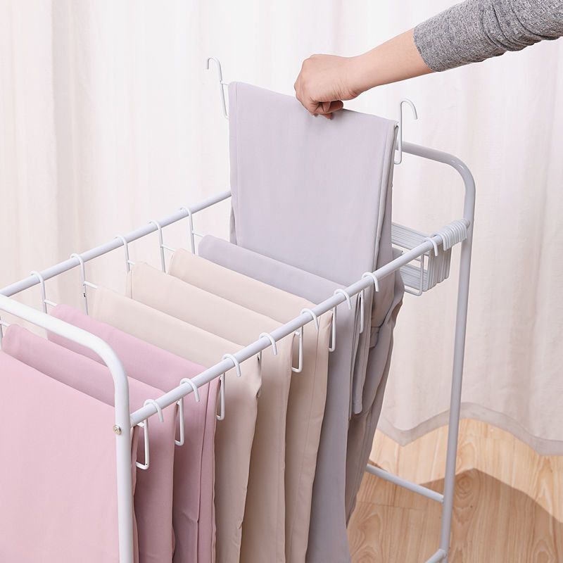 Trouser rack storage handy gadget multifunctional movablefor home wardrobe multi-layer traceless large hanging clothes rack trouser rack storage rack