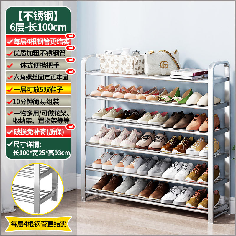 【factory direct】multi-tier stainless steel entryway shoe rack - perfect for dorms, apartments, and rental properties