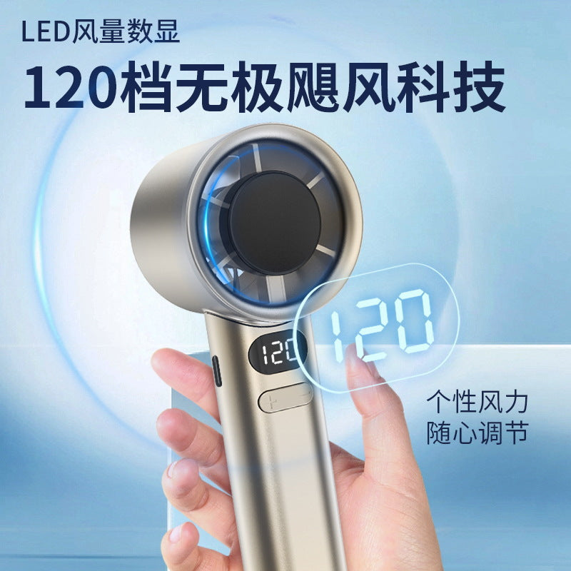 Southeast asia's hottest seller: m11 mini handheld fan - usb rechargeable, digital display, 120-speed turbine high-speed fan