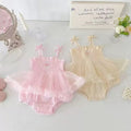 Newborn baby girl romper dress - summer lightweight princess style tutu skirt