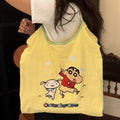 Summer new crayon shin-chan embroidered cartoon large capacity commuter eco-friendly shopping bag shoulder bag fashion tote bag