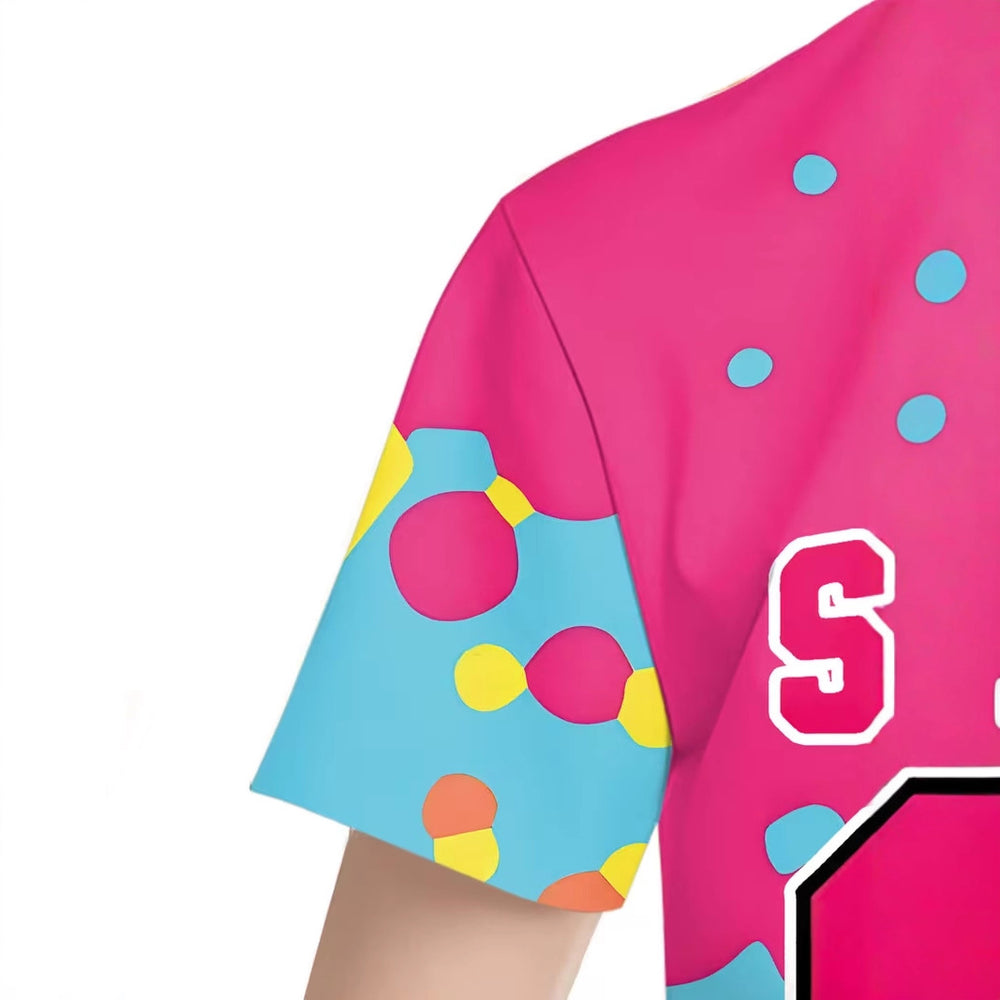 Kids' t-shirt, a cross-border bestseller featuring 67 elements, 3d digital print, summer casual fashion for girls, round neck, short sleeves