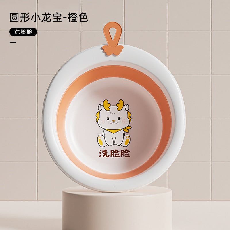 Collapsible kids' wash basin - portable newborn face wash basin - thickened plastic baby basin - household infant wash basin