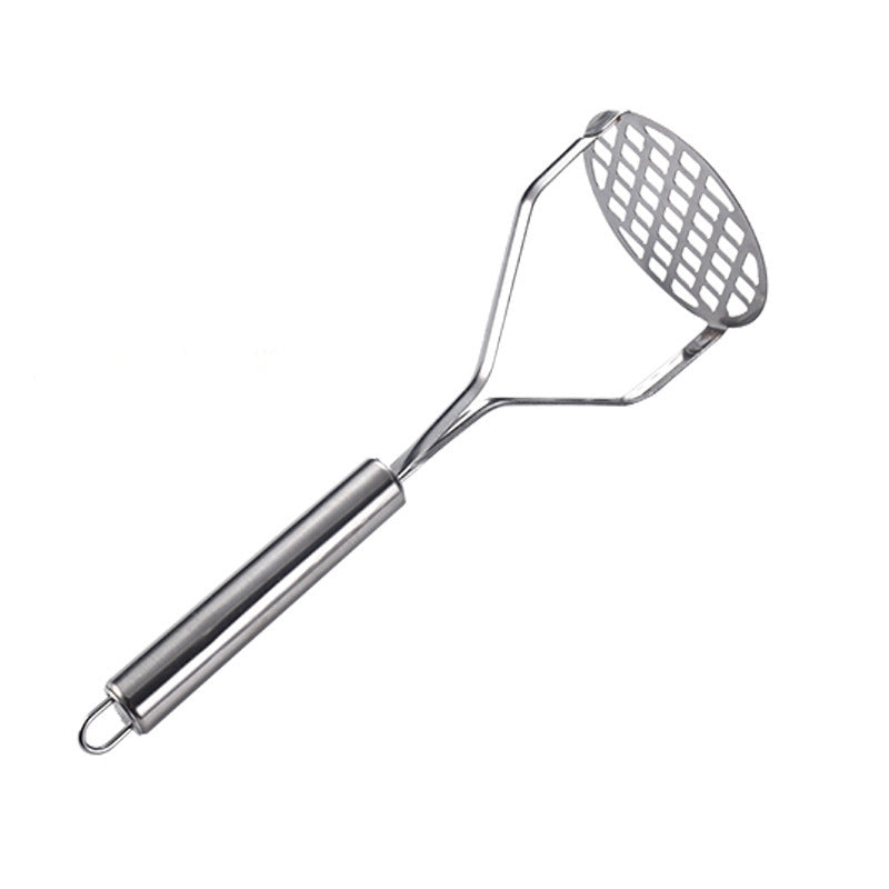 Stainless steel manual grid potato masher - hanging design - perfect for mashed potatoes, sweet potatoes, and baby food - kitchen gadget