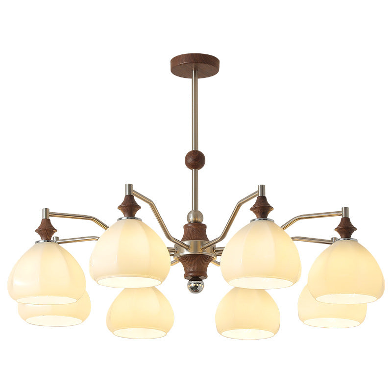 French medieval living room chandelier walnut wabi wind hall main light dining room bedroom whole house package Zhongshan lighting