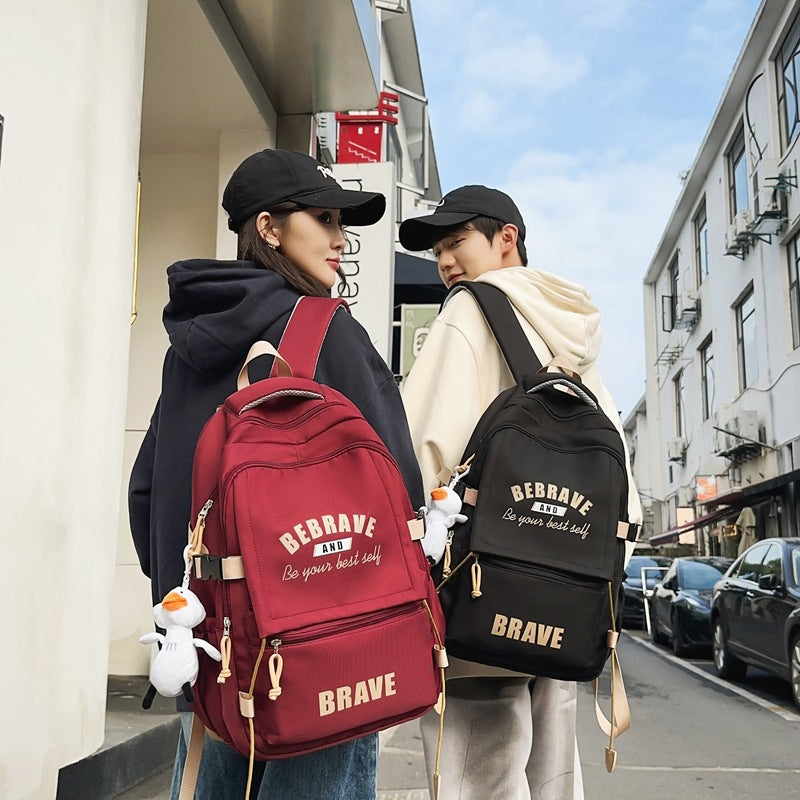 New large-capacity casual backpack, junior high school student schoolbag, fashionable and simple business travel computer backpack