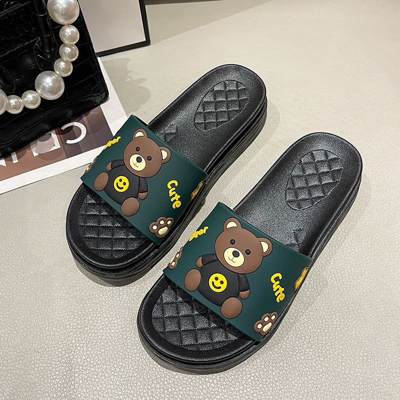 Women's summer slippers - stylish, sweet, princess-style, thick-soled, indoor/outdoor, non-slip, beach-ready thong sandals