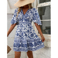 listing: new  women's original elegant v-neck floral print dress