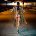 new european and american women's sequin wing party costume swimsuit accessory fashion tassel shawl