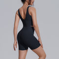 New women's solid color compression yoga set: high-elasticity, back-smoothing, shock-absorbing, breathable activewear for running and fitness