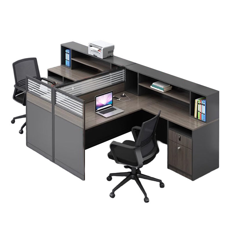 Saint li office desk and chair set - employee office workstation, desk with card seat, financial partition desk