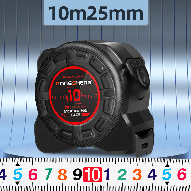Dongsheng's new colorful self-locking steel tape measure is 3 meters, M5 meters, 7.5 meters, 10 meters, anti-drop, non-cutting hands,  box ruler.
