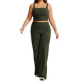 European and american plus size straight-leg yoga outfit set - high elasticity, breathable, quick-drying activewear for women's outdoor running and fitness