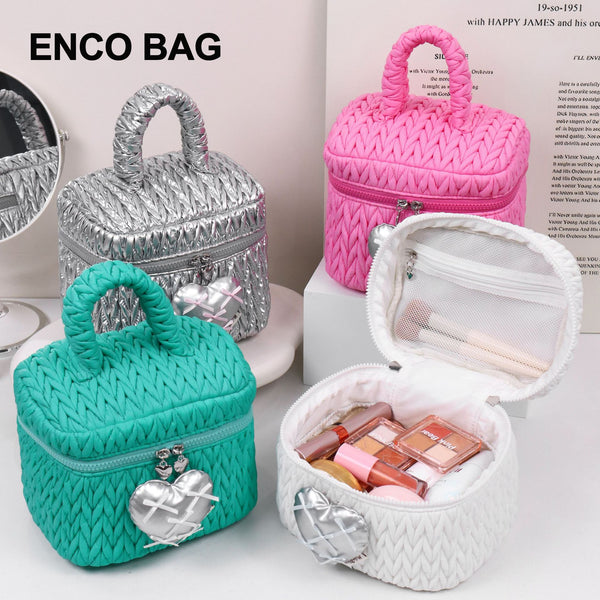 New miumiu love large-capacity cosmetic bag niche portable high-value girls' cosmetic storage bag