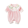 Baby spring clothes baby girl long sleeves jumpsuit one year old full month princess haki spring & fall outing clothes hug clothes trendy
