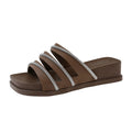 French chic minimalist flat sandals for women - summer 2025 outdoor wear, flat beach roman toe sandals, non-slip