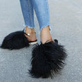Fluffy, long-pile cotton slippers for women, perfect for staying warm at home in winter. soft-soled, silent, and suitable for both indoor and outdoor wear. wholesale options available, ideal for postpartum recovery
