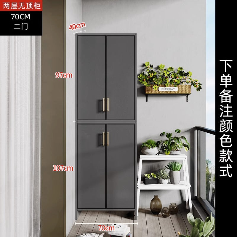 Space Aluminum Balcony Locker Sunscreen Wardrobe Large Capacity Cabinet Sundries Storage Cabinet Locker Shoe Cabinet Side Cabinet