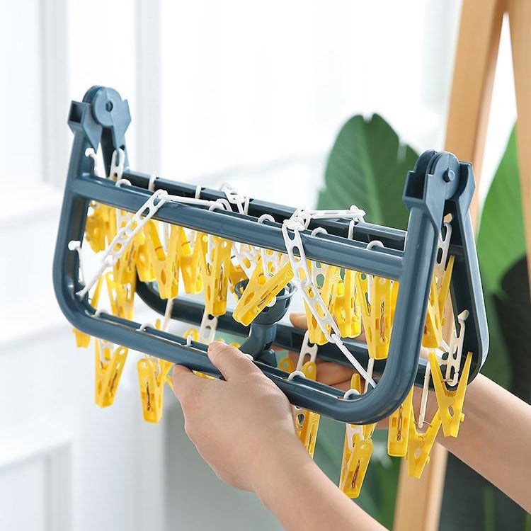 New arrivalthickened 32 clip multi-clip clothes drying rack clothes hanger multifunctional hotel plastic clothes hanger for home socks