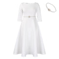 C8600   fall/winter new european and american solid color swing dress elegant evening gown foreign trade dress