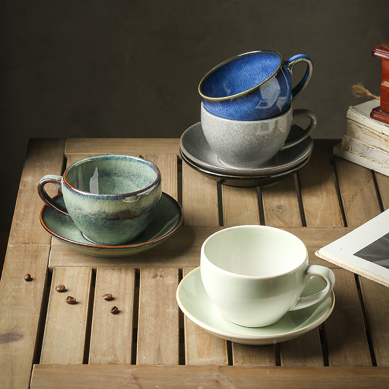 Kiln-turned coffee cup suit mug retro office water cup japanese breakfast cup good-looking ceramic tea cup