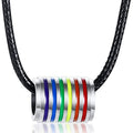 supply necklace stainless steel colorful cylindrical roller titanium steel pendant same-sex couple chain