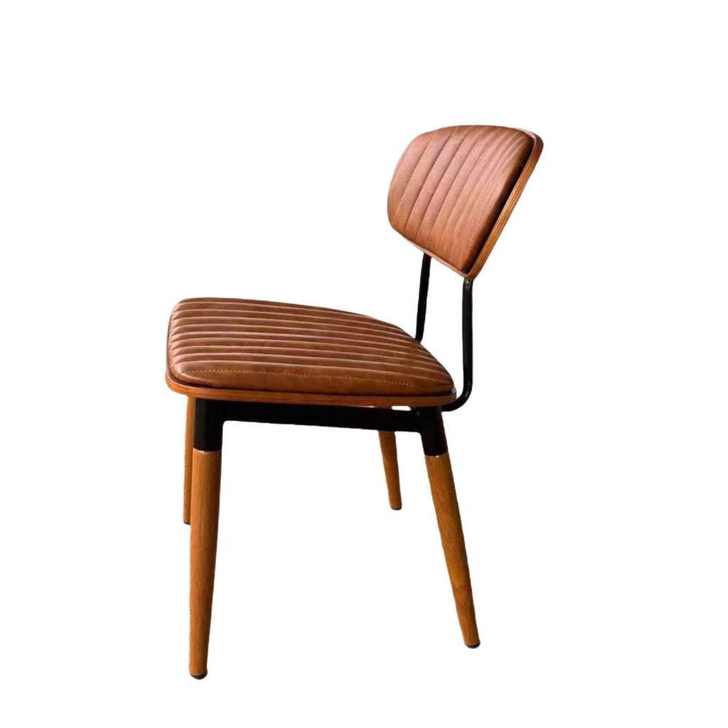 American Restaurant Vintage Leather Dining Chair Country B & B Bistro Leisure Chair Industrial Wind Wrought Iron Coffee Stool Chair