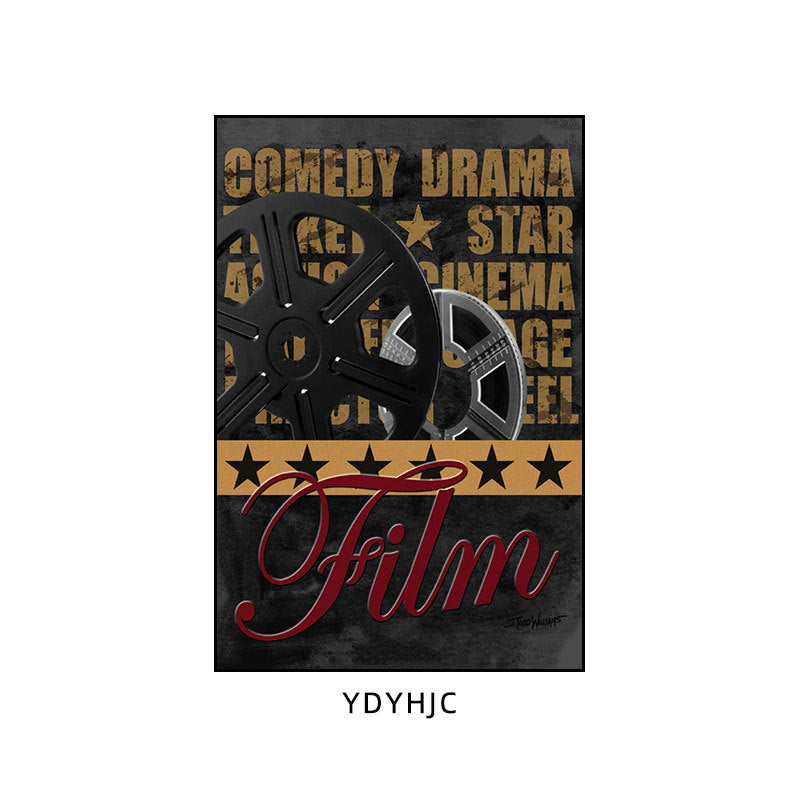 Private theater decorative painting retro American home cinema music dining bar box hanging painting cafe wall painting